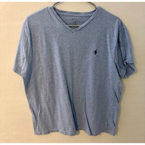 Polo Ralph Lauren Men’s V-Neck T-Shirt Blue Heather Short Sleeve Pony Size L